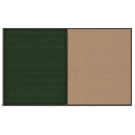 United Visual Products Triple Door Radius Corkboard, 96"x48", Hea, UV7016RC-SATIN-BUFF UV7016RC-SATIN-BUFF